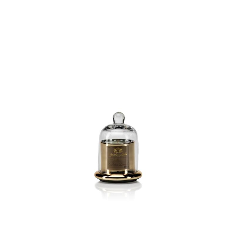 Small Glass Jar Candle with Bell Cloche, Golden Beach Scent (Set of 2)