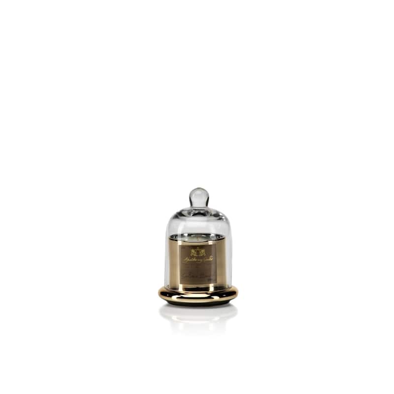 Small Glass Jar Candle with Bell Cloche, Golden Beach Scent (Set of 2)