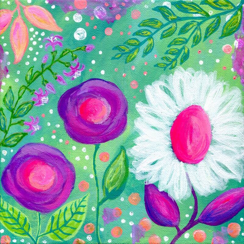 'Flowers for Lydia' Painting Print on Wrapped Canvas - Multi-Color