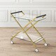 preview thumbnail 2 of 13, Strick & Bolton Itten Metal and Glass Rolling Bar Cart