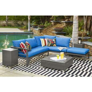 Handy Living Aldrich Indoor/Outdoor Grey Woven Resin Rattan