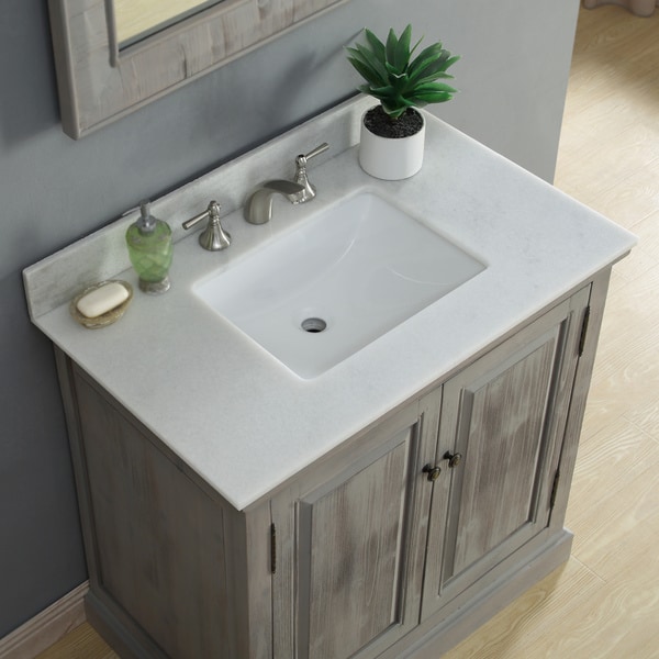 Shop Infurniture Rustic-style 36-inch Single Sink Bathroom ...