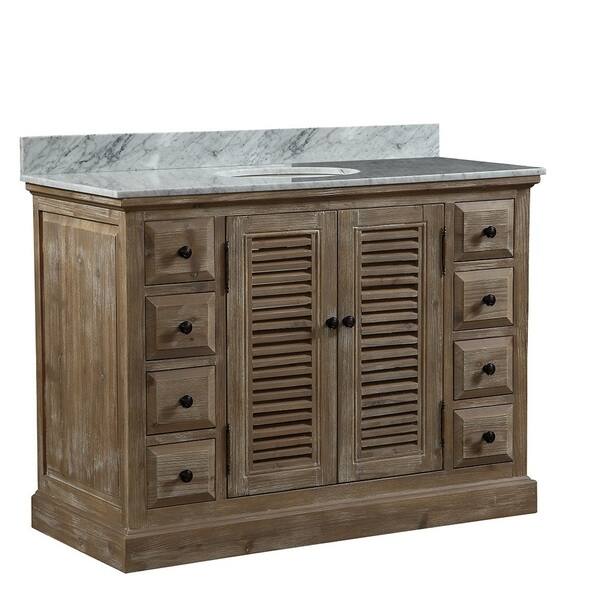 Carrera White Top 48-inch Rustic-style Single-sink Bathroom Vanity - Bed Bath & Beyond - 16373598