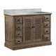 preview thumbnail 1 of 5, White Quartz Marble-top 48-inch Rustic-style Single-sink Bathroom Vanity