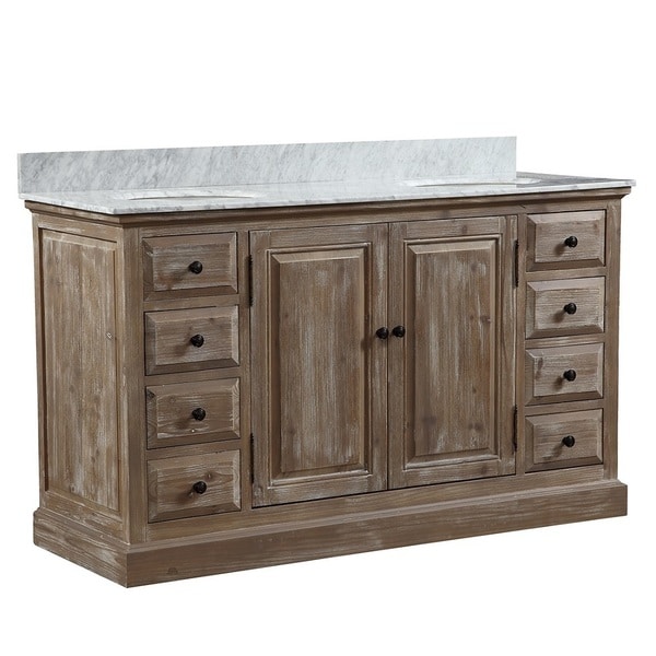 Shop Infurniture Rustic-style Fir Wood 60-inch Double-sink ...