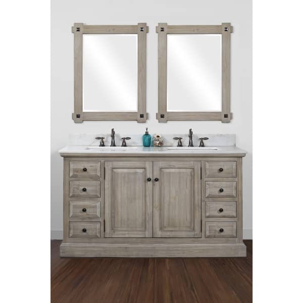 Infurniture 60 Inch 2 Sink Bathroom Vanity With White Quartz Infurniture 60 Inch 2 Sink Bathroom Vanity With White Quartz