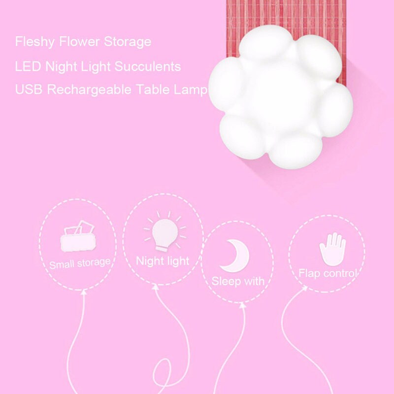 Shop Flower Storage Led Table Lamp Silicone Touch Control Bedside