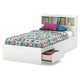 preview thumbnail 4 of 4, South Shore Reevo Mates Pure White 39-inch Twin Bed With Bookcase Headboard