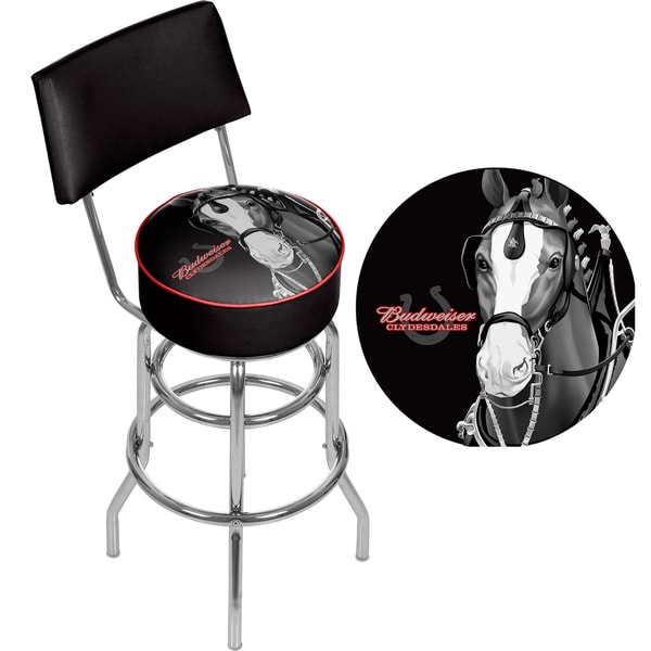 Budweiser Swivel Bar Stool with Back - 20