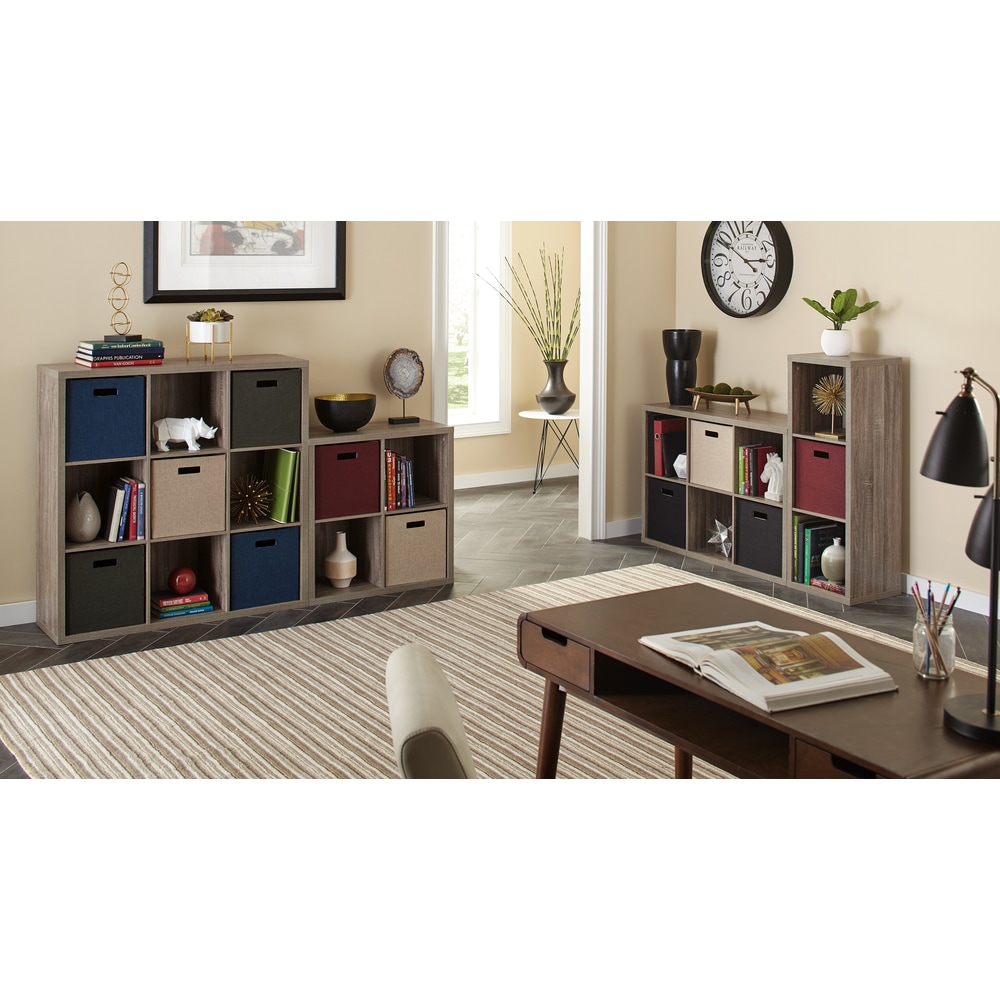 4 Cube, Grey Yaermei Wooden Bookcase Shelving 4/6/9 Open Cubes Free Standing Storage Unit Display Cabinet Organiser 