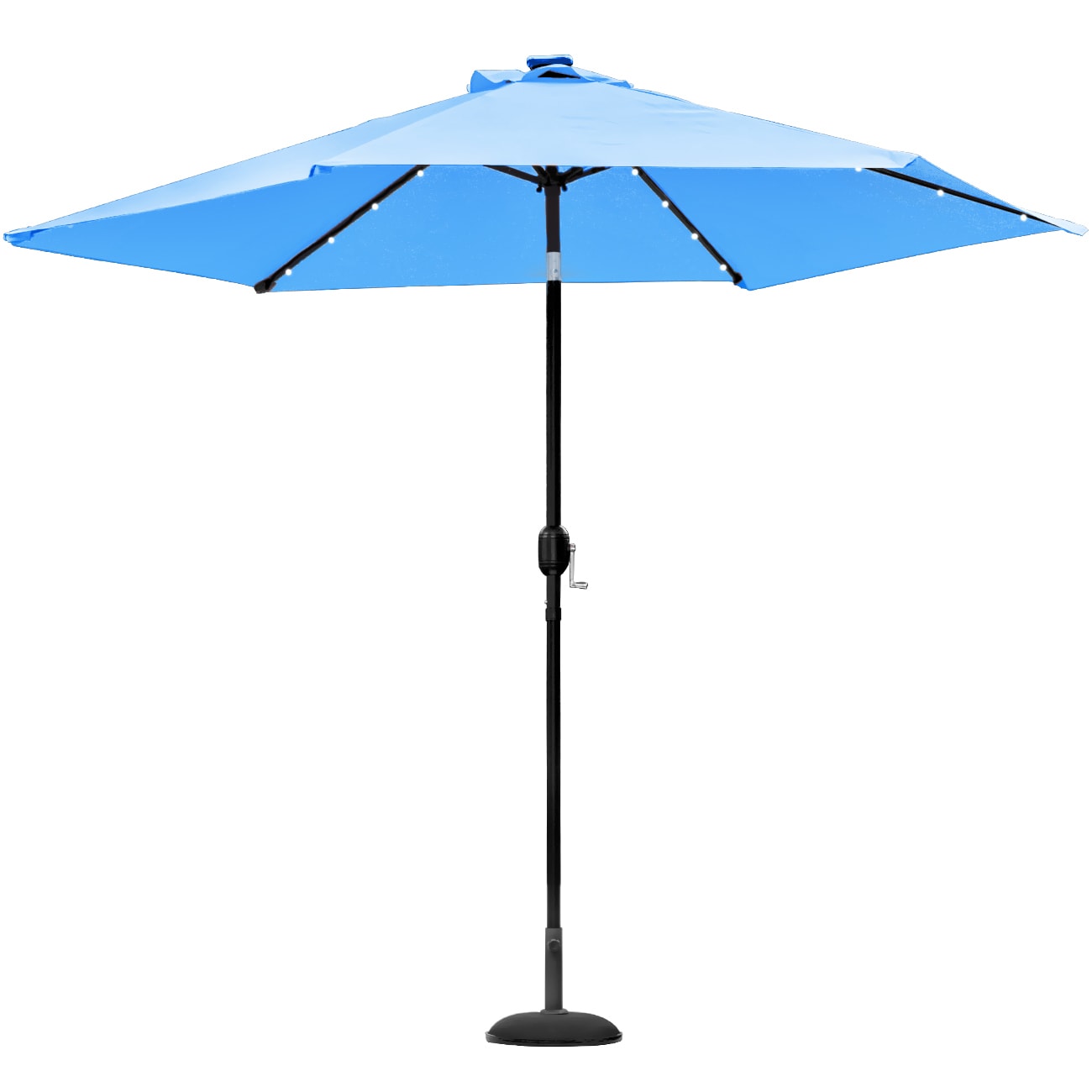 Home & Garden Navy Blue 10ft Solar Powered LED Lighted Patio Umbrella w ...