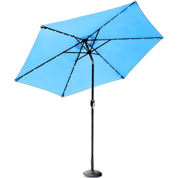 Shop Black Friday Deals On Sorbus Outdoor Umbrella 10 Ft Patio Umbrella With Tilt Adjustment And Crank Lift Handle Solar Led Aqua Overstock 16373960