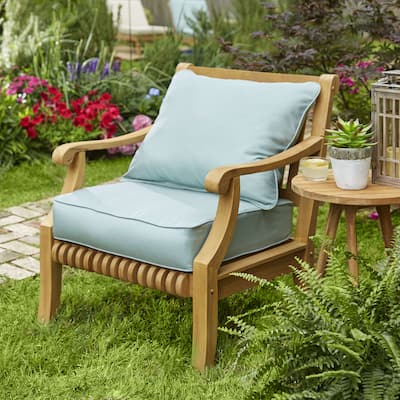 Kokomo Solid Color Sunbrella Fabric Lounge Pillow and Cushion Set - 23.5 in w x 23 in d