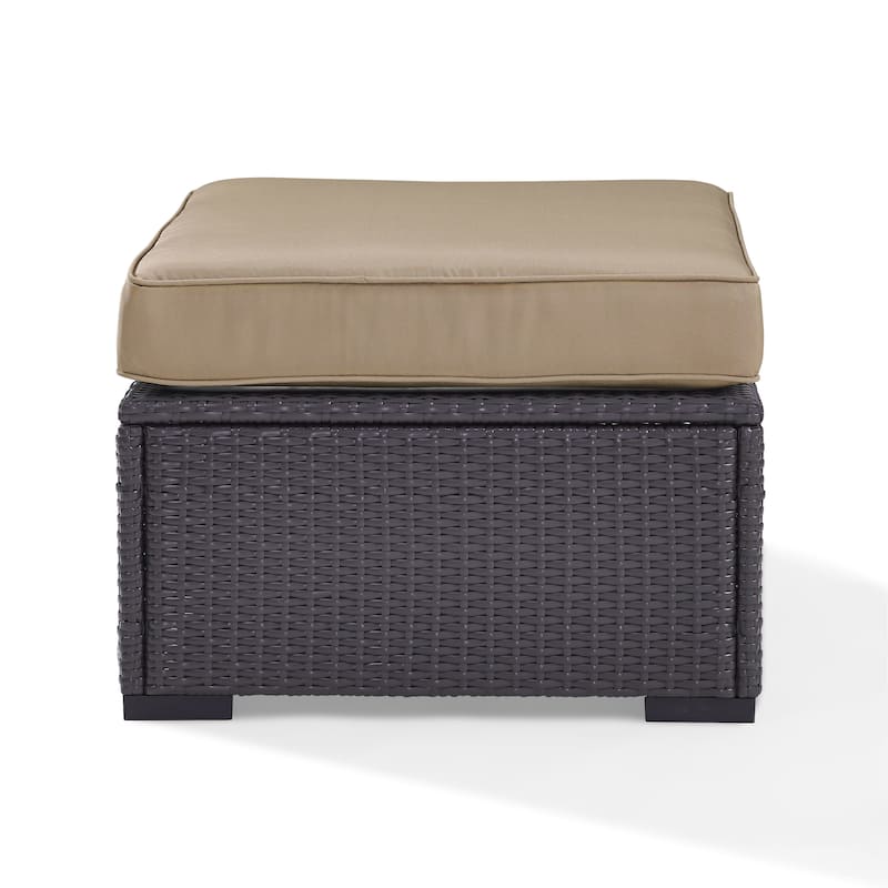 Crosley Biscayne Ottoman With Mocha Cushions