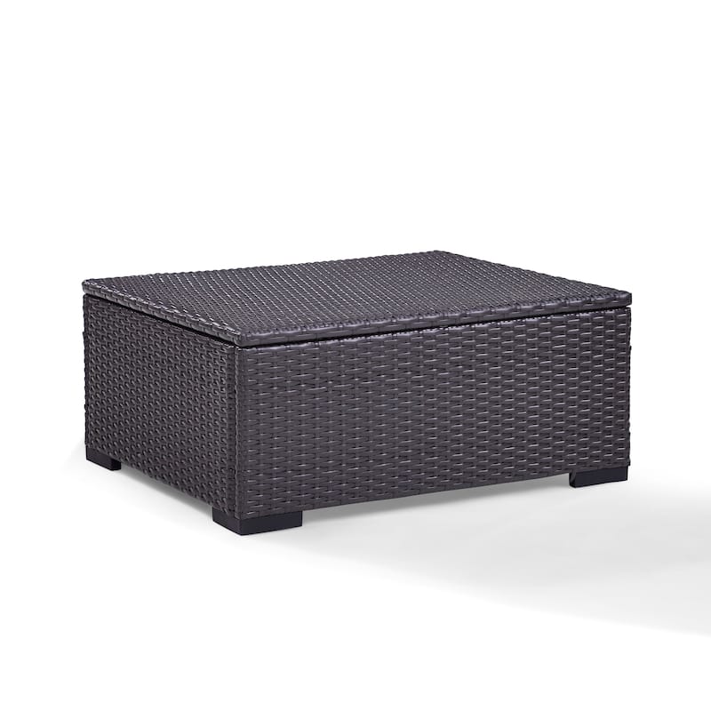 Crosley Biscayne Ottoman With Mocha Cushions