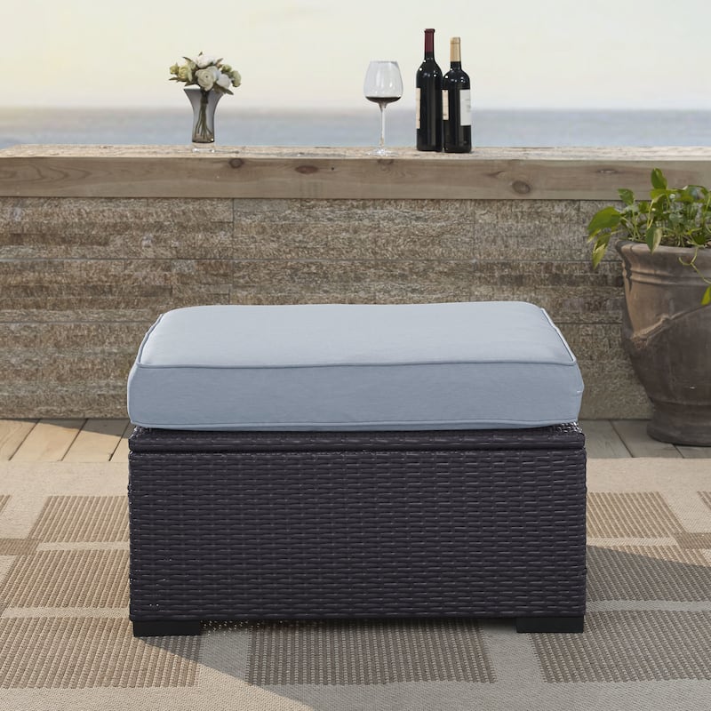Crosley Biscayne Ottoman with Mocha Cushions