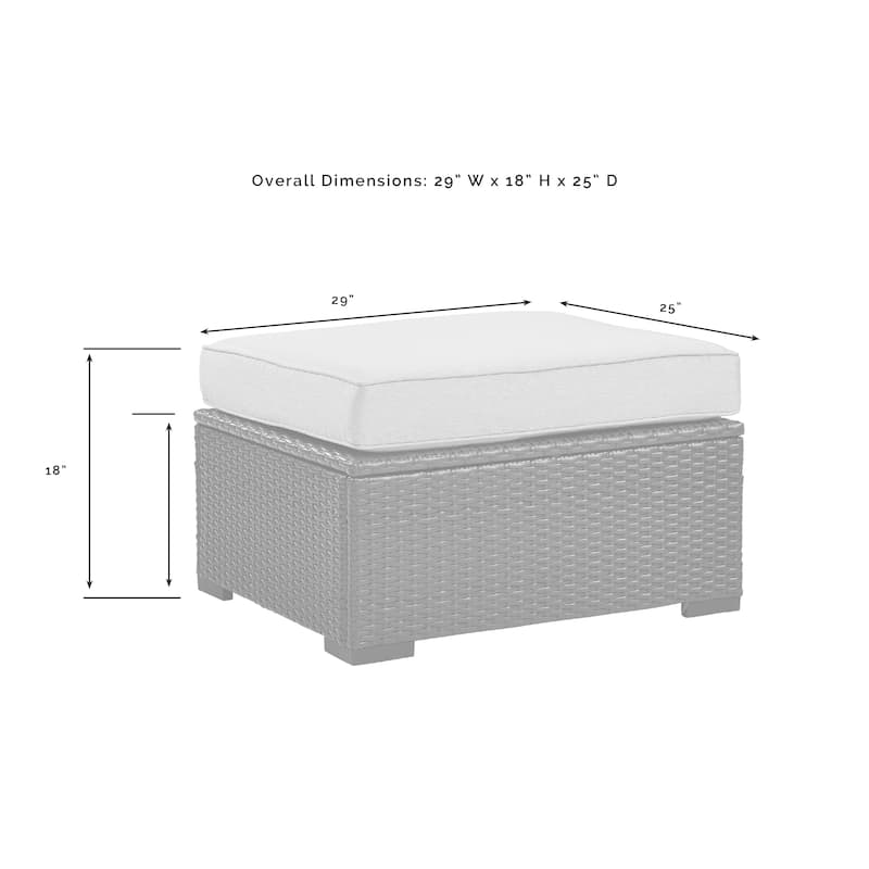 Crosley Biscayne Ottoman with Mocha Cushions