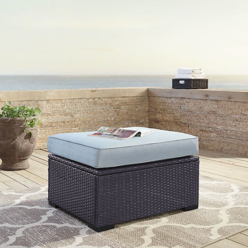 Crosley Biscayne Ottoman with Mocha Cushions