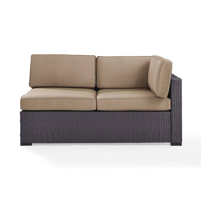 Crosley Biscayne Loveseat With Int. Arm with White Cushions