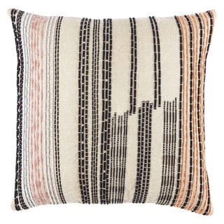 Nikki Chu Aegean Geometric Pink/ Black Throw Pillow