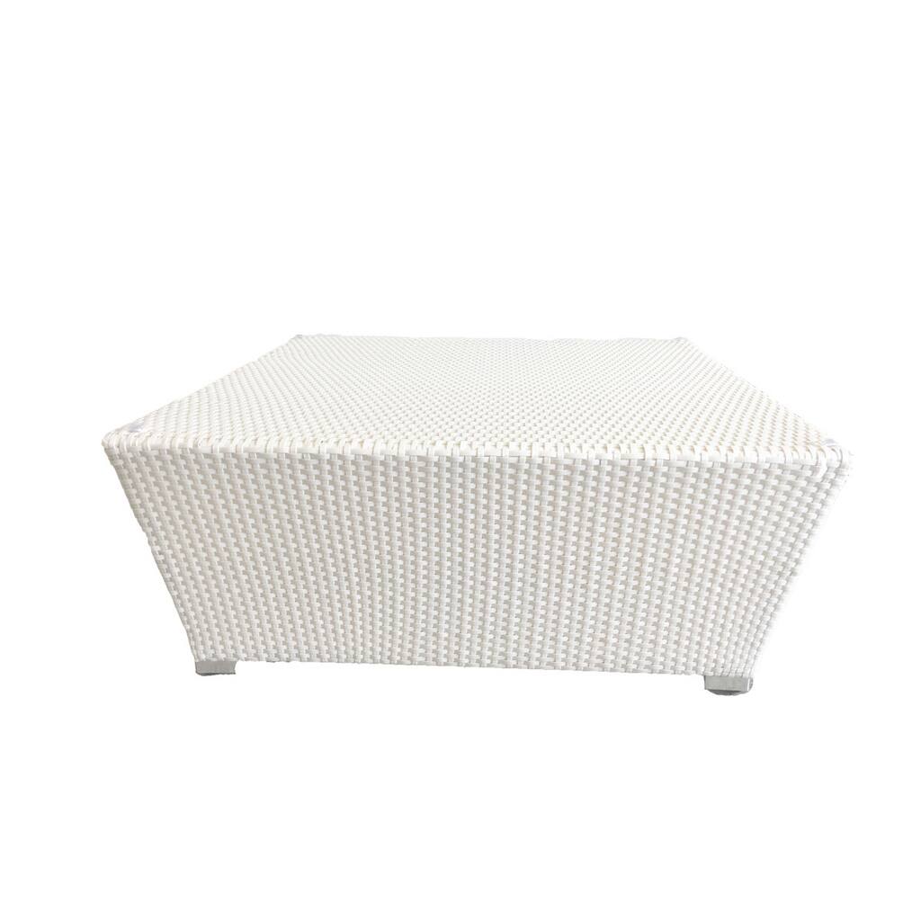 Dreamy White Wicker Coffee Table