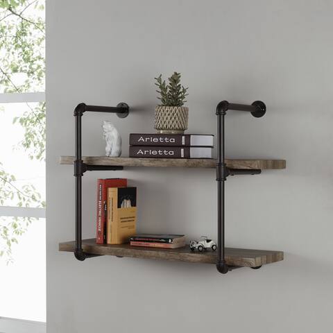 Danya B. Two-tier Industrial Pipe Wall Shelf