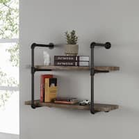 Danya B. Two-tier Industrial Pipe Wall Shelf