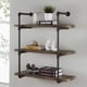 preview thumbnail 1 of 3, Danya B. 3-tier Faux Wood Industrial Pipe Wall Shelf