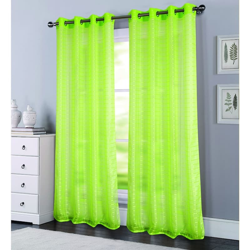 Porch & Den Modena Box Voile 90-inch Grommet Curtain Panel