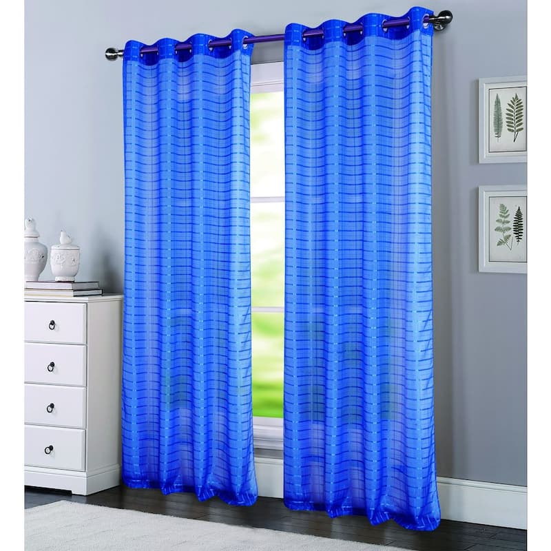 Porch & Den Modena Box Voile 90-inch Grommet Curtain Panel