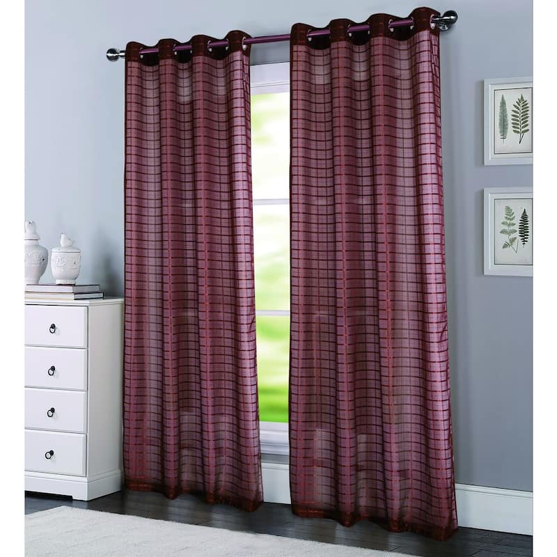 Porch & Den Modena Box Voile 90-inch Grommet Curtain Panel