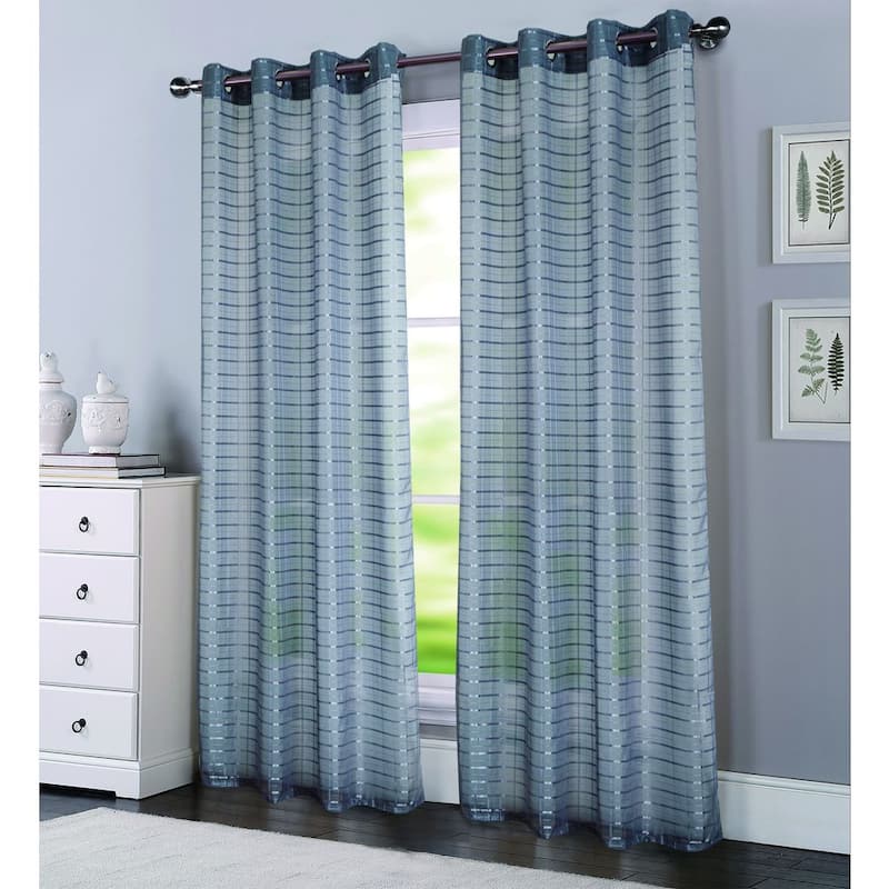 Porch & Den Modena Box Voile 90-inch Grommet Curtain Panel
