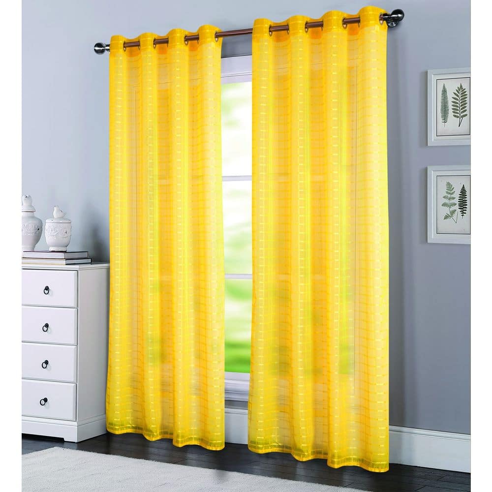 Porch & Den Modena Box Voile 90-inch Grommet Curtain Panel