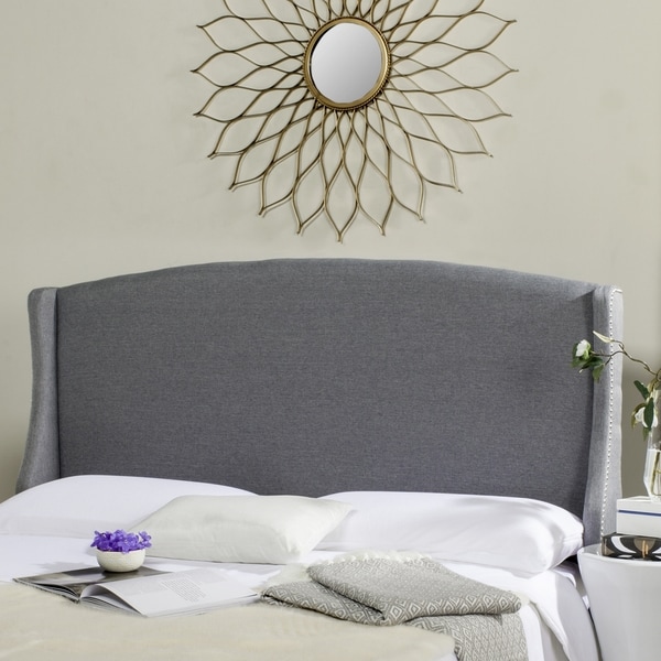 Safavieh Austin Grey Wingback Linen Headboard (Full)   Free 