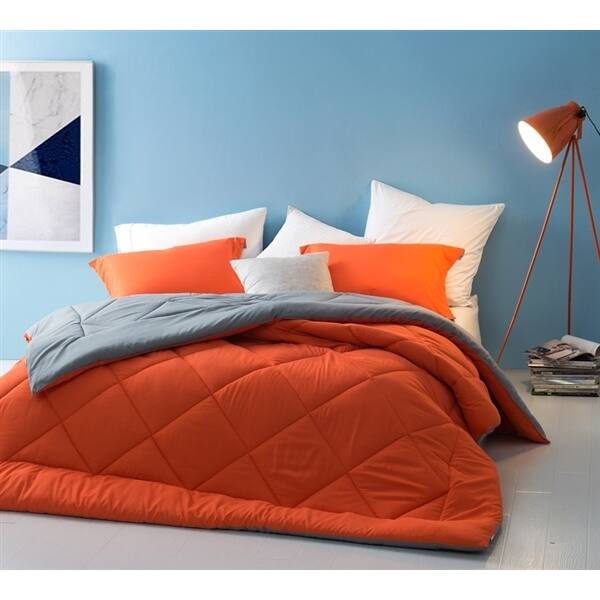 BYB Orange/Grey Reversible Comforter (Shams Not Included)