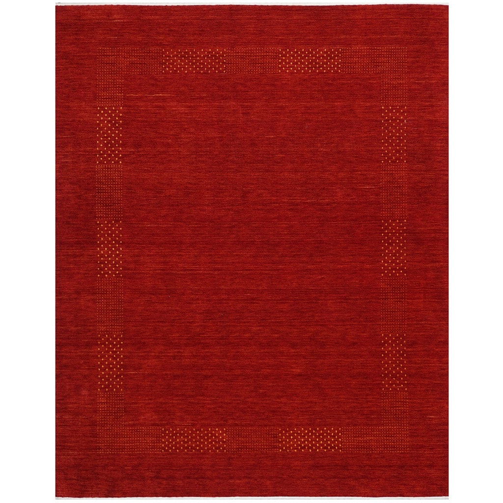 Wool Modern Chobi Design Handmade Gabbeh Rug ft 3' x 4' 11 Deep Red/Rust