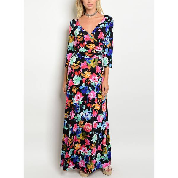 maxi dress quarter sleeve