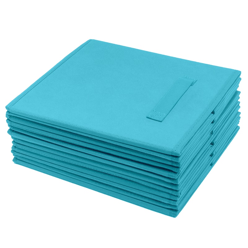 Foldable Storage Cube Basket Bin, 6 Pack, Aqua
