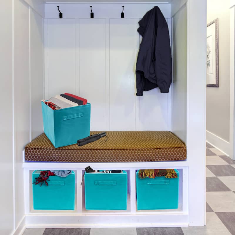 Foldable Storage Cube Basket Bin, 6 Pack, Aqua