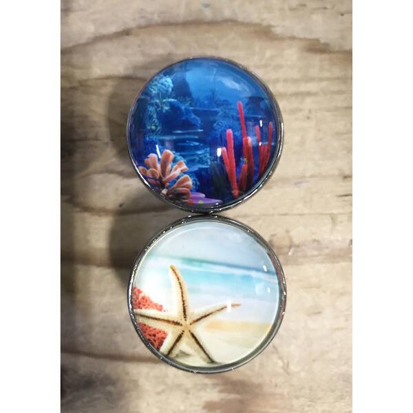 Shop Tropical Ocean Beach Theme Glass Drawer Pulls Set Of 6