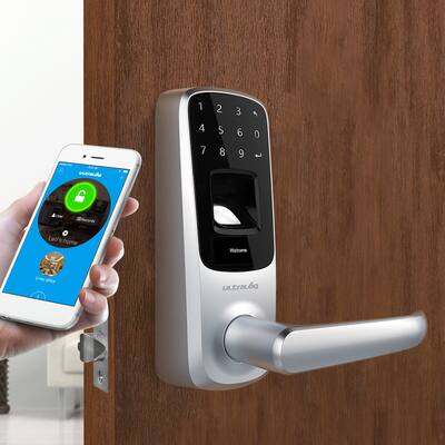 Ultraloq UL3 BT Bluetooth Enabled Fingerprint and Touchscreen Smart Lock (Satin Nickel) - Silver