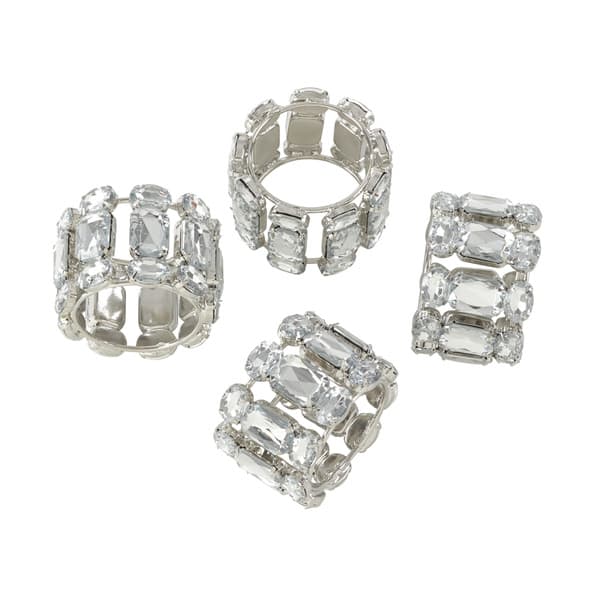 slide 2 of 3, Jeweled Gem Stone Napkin Ring - Set of 4