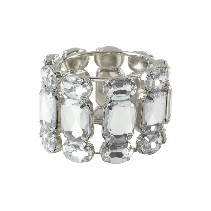 Jeweled Gem Stone Napkin Ring - Set of 4