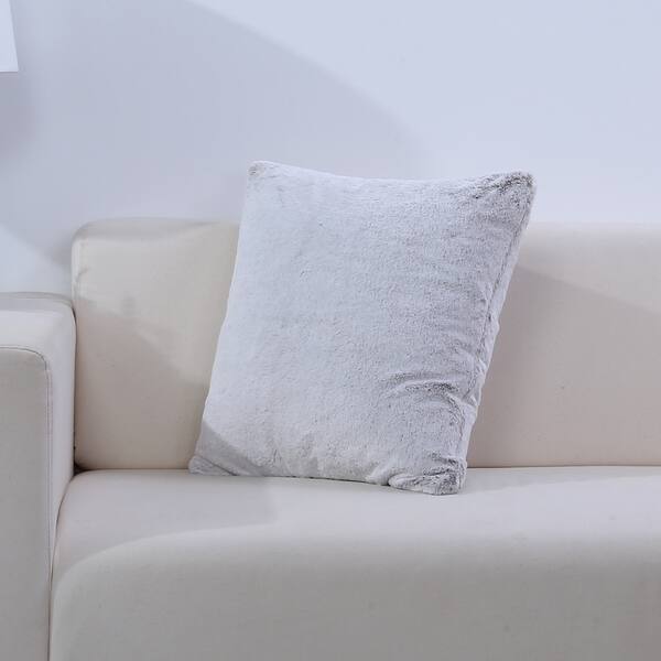 Berkshire Blanket and Home Grey Faux-fur 18-inch x 18-inch