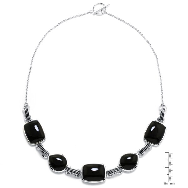 silver and onyx necklace