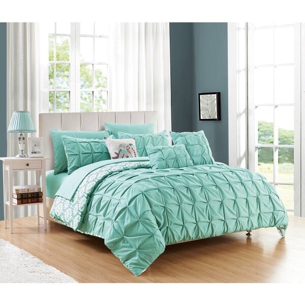 Chic Home Yabin 10piece Reversible Aqua Bed in a Bag Comforter Set