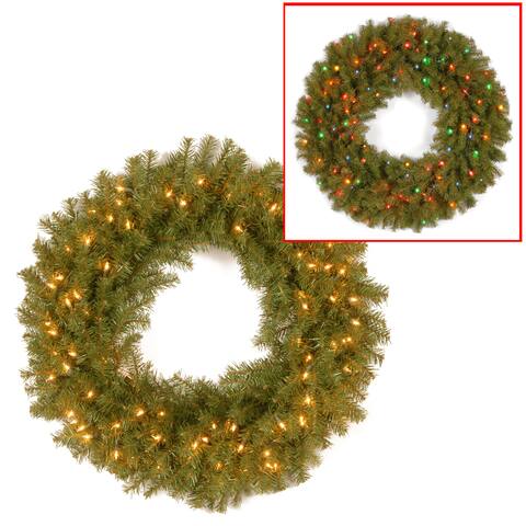 36" Norwood Fir Wreath with Battery Operated Dual Color® LED Lights