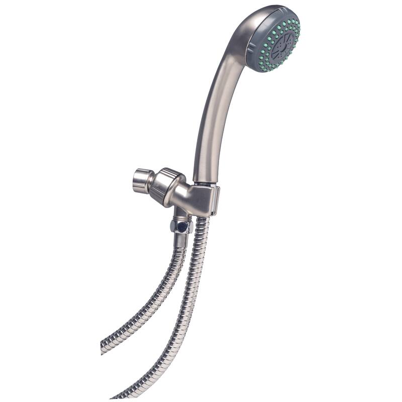 Builders Shoppe Bathroom Massage Hand-Held Shower Set with Arm Mount - Silver - Nickel Finish/Silver Finish