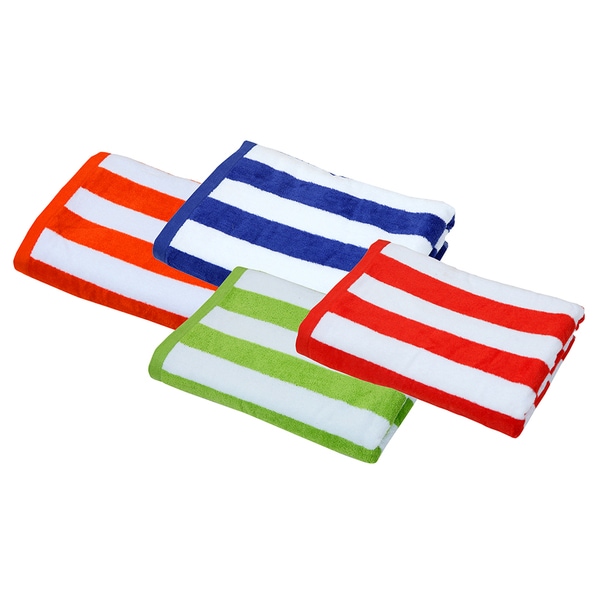 Cabana Stripe 30-inch x 60-inch Beach Towels (Set of 4 assorted colors)