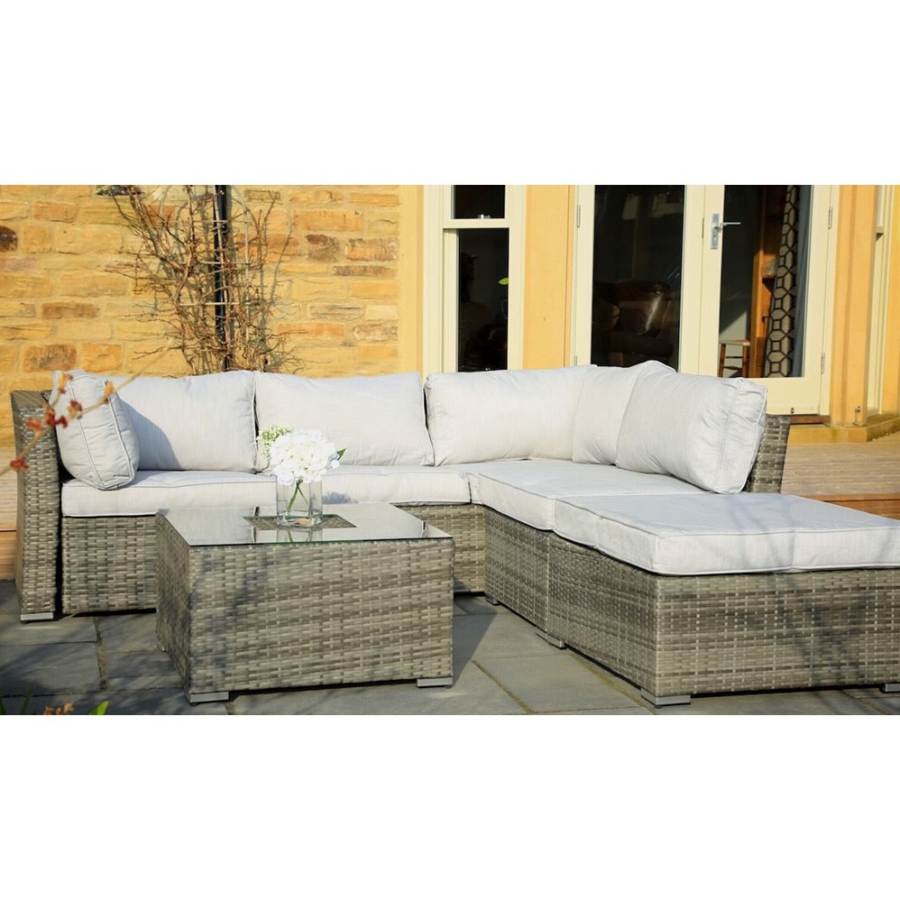 Shop Trudy Wicker L Shaped 4 Piece Sectional Sofa Set With Ice Bucket Table By Direct Wicker Overstock 16396596